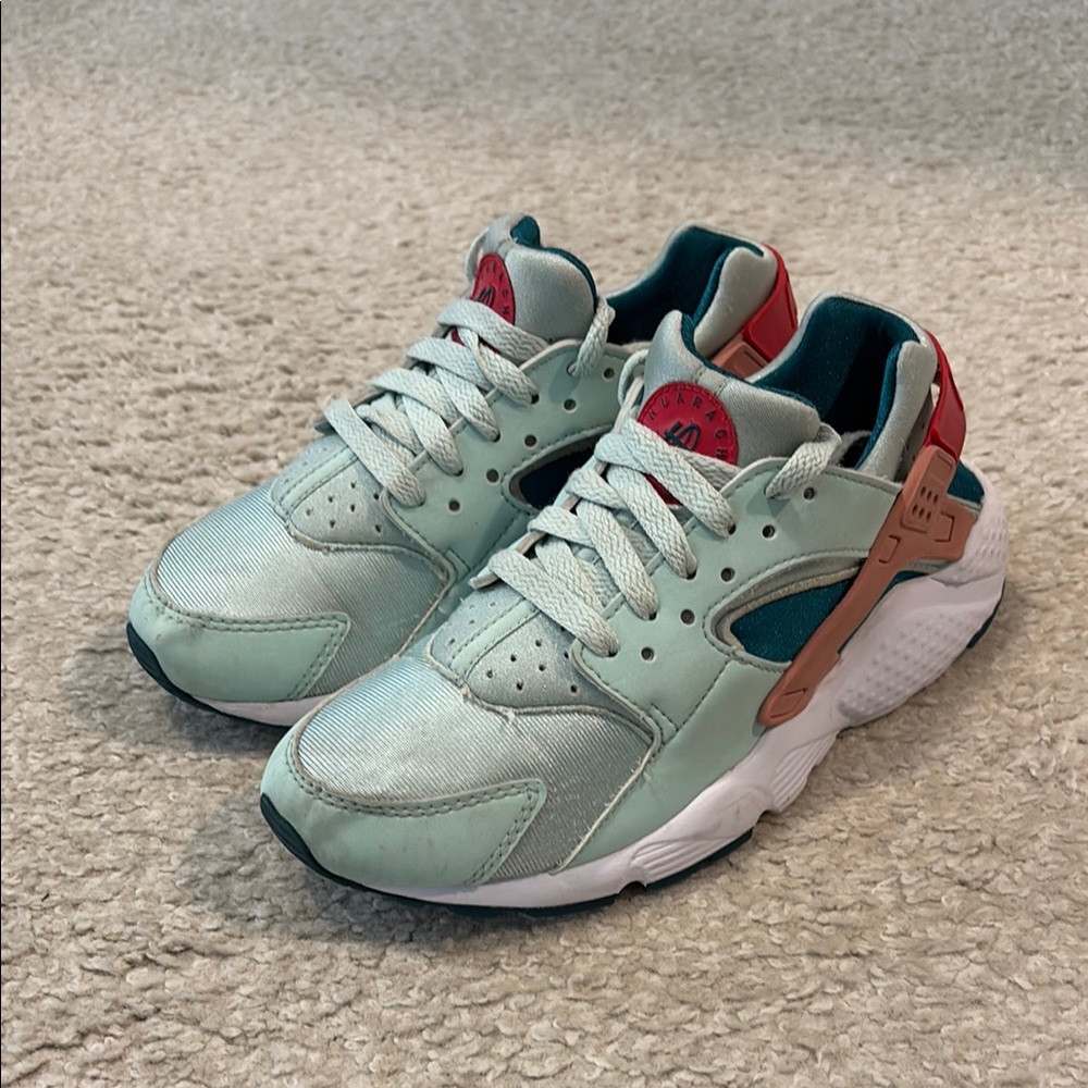 Nike Air Huarache Sneakers in Mint and Coral